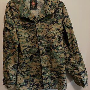 USMC Marpat Shirt, Small Long , Camo Woodland Digital Blouse with insect repelle